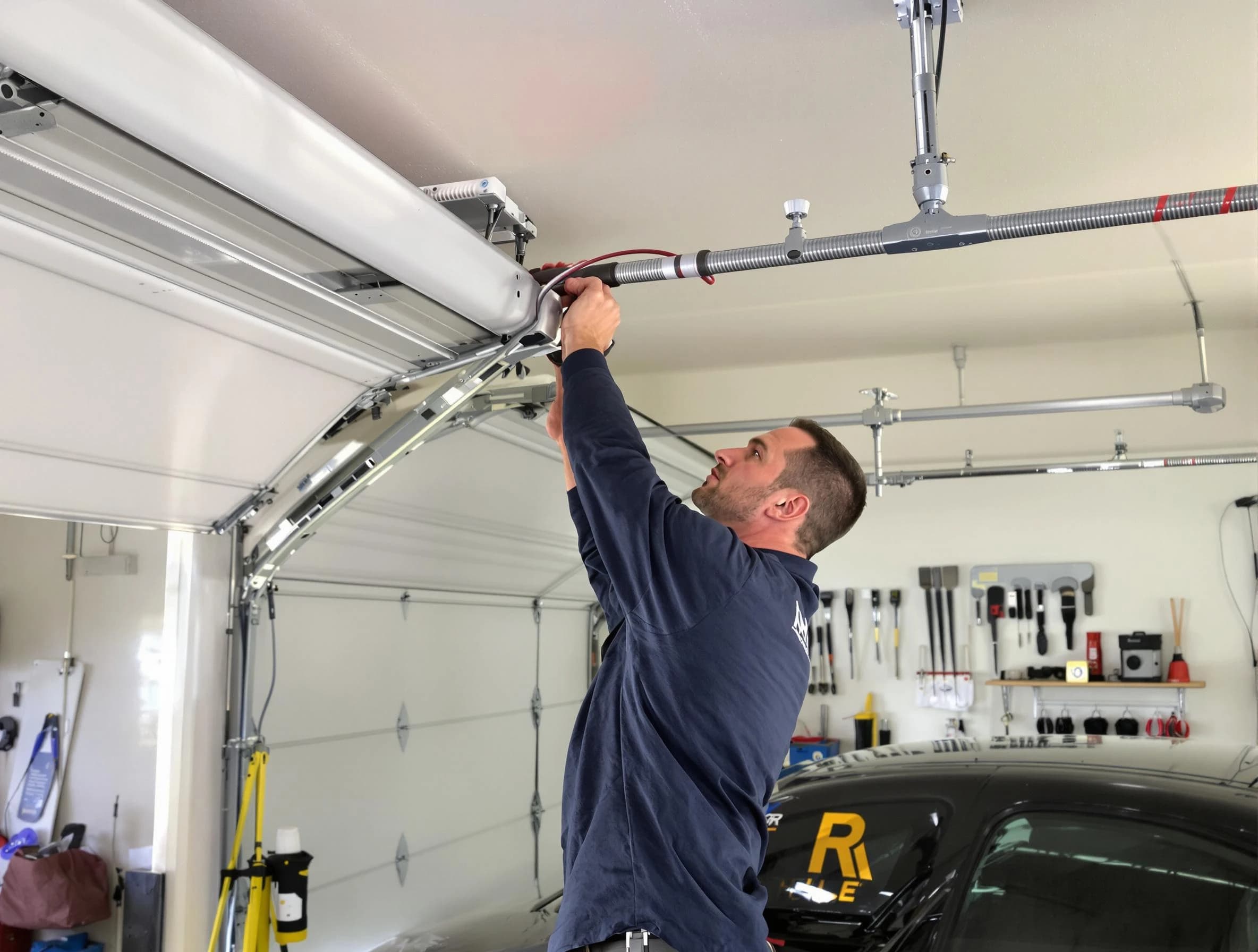 Wilkinsburg Garage Door Repair technician performing garage door cable repair in Wilkinsburg