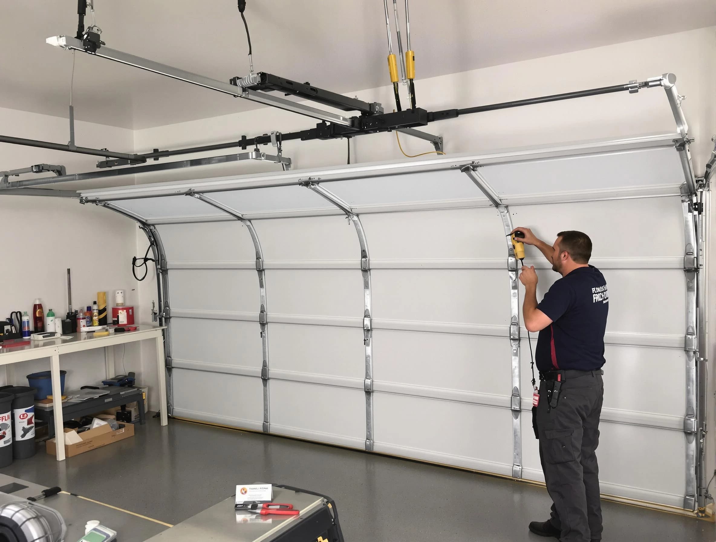 Wilkinsburg Garage Door Repair certified technician performing overhead door system repair in Wilkinsburg