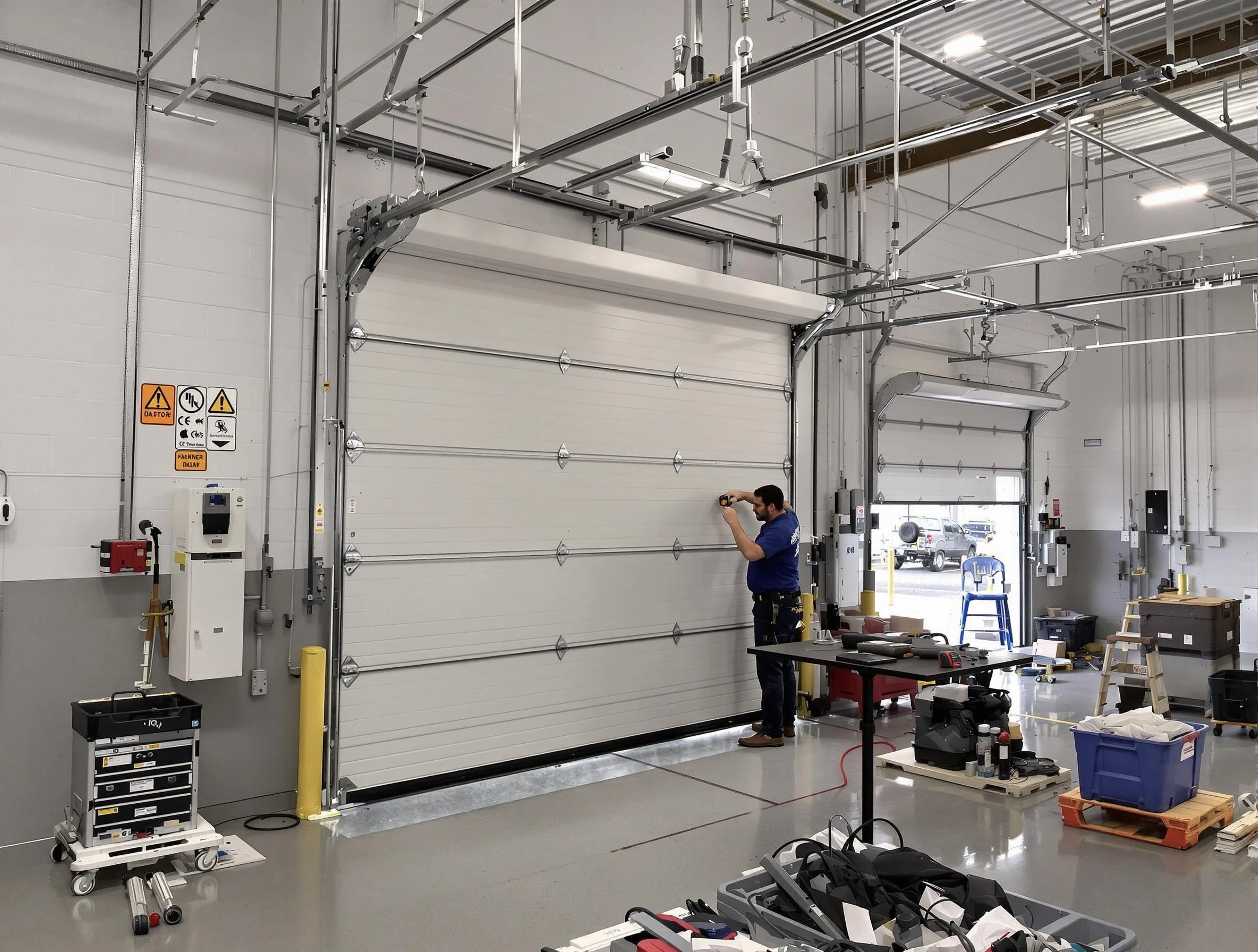 Commercial garage door repair being performed by Wilkinsburg Garage Door Repair expert in Wilkinsburg